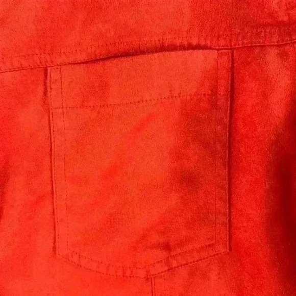 Chicos Design Women’s Shirt/Jacket Orange/Red Long Sleeve Size 2 (L/12) - Picture 4 of 5